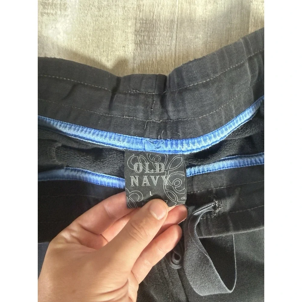 Old Navy Baggy Sweatpants Black Chunky Drawstring Grunge Pockets Mens Large